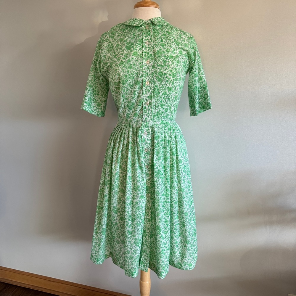 Vintage Floral Peter Pan Collar Midi Dress